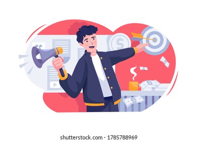Content Marketing illustration. Vector concept for web banner, business presentation, advertising material.