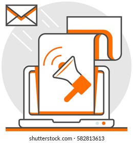 Content Marketing - Infographic Icon Elements from Digital Marketing Strategy Set. Flat Thin Line Icon Pictogram for Website and Mobile Application Graphics.