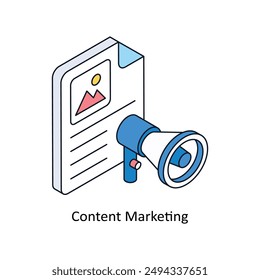 Content Marketing  Isometric style icon. Symbol on White background EPS 10 File