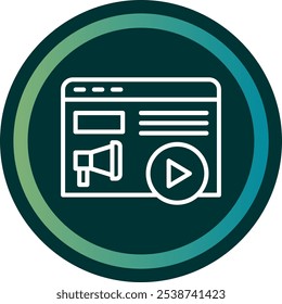 Content Marketing Line double Gredient Circle Vector Icon Design