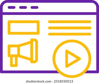 Content Marketing Line Two Color Vector Icon Design