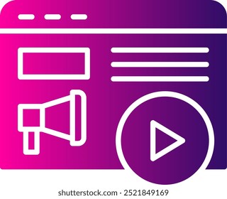 Content Marketing Line Two Color Vector Icon Design