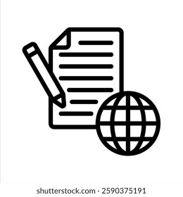 Content Marketing Line Vector Illustration On White Background.
