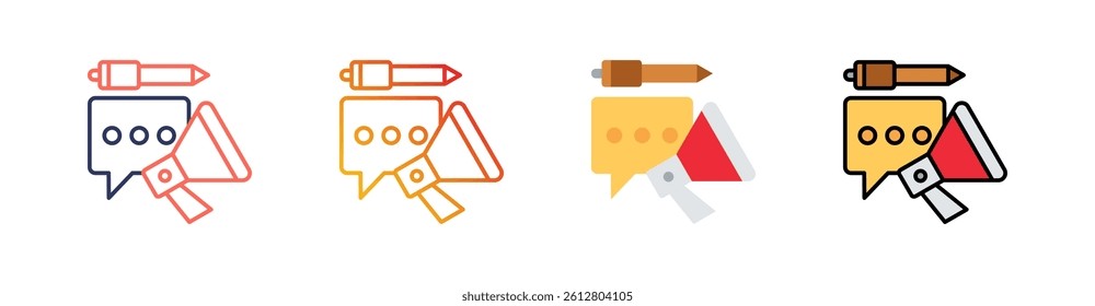 Content Marketing Multistyle Icon Set Vector