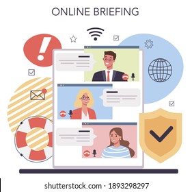 Content marketing online service or platform. Making responsive and viral content for business development. Online briefing. Isolated flat vector illustration