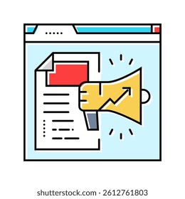 content marketing seo color icon vector. content marketing seo sign. isolated symbol illustration
