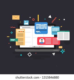 Content Marketing. SEO optimization. Vector illustration.