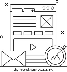content marketing strategies Concept Vector Icon Design, eBusiness Strategy Symbol, Digital Marketing plan Sign, administration and operational management Stock illustration
