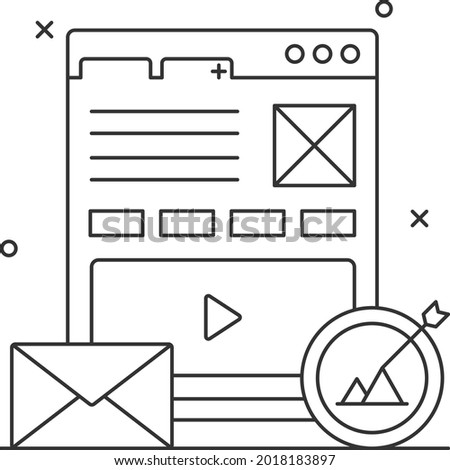 content marketing strategies Concept Vector Icon Design, eBusiness Strategy Symbol, Digital Marketing plan Sign, administration and operational management Stock illustration