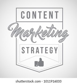 content marketing strategy sign stamp seal illustration design, isolared over a white background