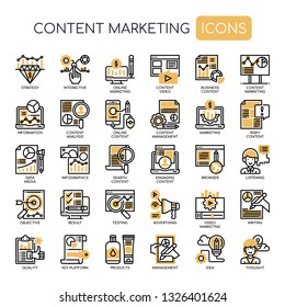 Content Marketing , Thin Line and Pixel Perfect Icons