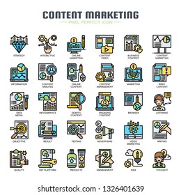 Content Marketing , Thin Line and Pixel Perfect Icons