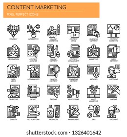 Content Marketing , Thin Line and Pixel Perfect Icons