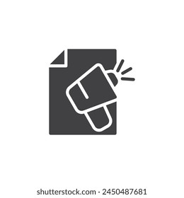 Icono de Vector de marketing de contenido. signo plano relleno para concepto móvil y Diseño web. Icono de glifo de Marketing digital. Símbolo, ilustración del logotipo. Vector gráfico