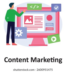 content marketing Vector Illustration Which can easily modify or edit

