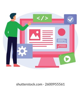 content marketing Vector Illustration Which can easily modify or edit

