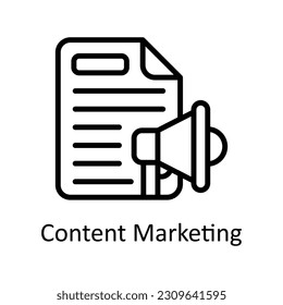 Ilustración de diseño de iconos del contorno del vector de marketing de contenido. Seo y símbolo web sobre el fondo blanco Archivo EPS 10