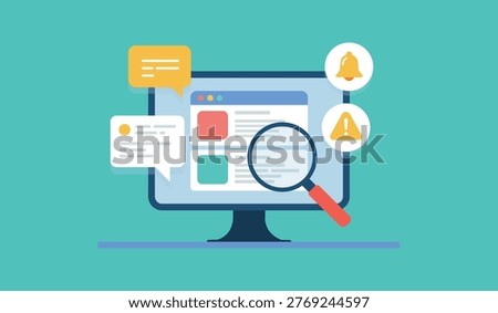 Content Moderation Review UI Data Analysis Search Concept Vector