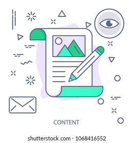 Content Modern flat color line vector icon