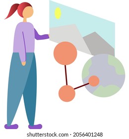 Content office manager icon vector isolated on white background. Software web network technology development. Busy administrator, designer creating application. Creative developer