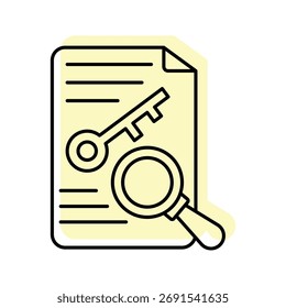 ícone de linha fina de sombra de cor da Otimização de Conteúdo, vetor, pixel perfect, arquivo illustrator 