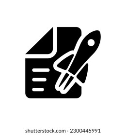 Content Optimization Flat Black Icon Isolate On White Background Vector Illustration | Seo Icons