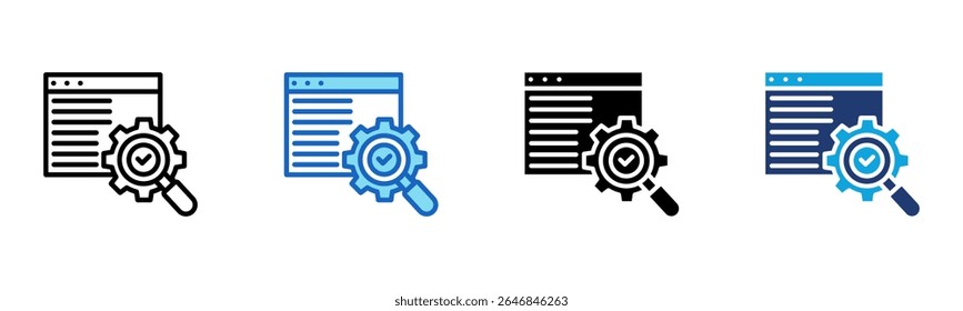 Content Optimization icon Multi Style Vector Illustration