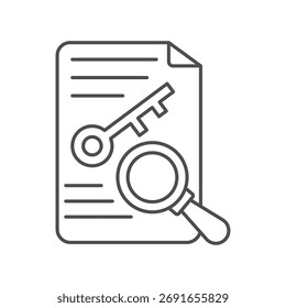 ícone de linha fina de otimização de conteúdo, vetor, pixel perfect, arquivo illustrator 