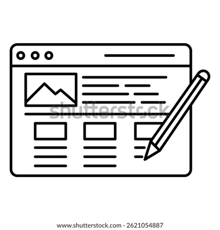 Content Optimization Vector Icon Illustrating Online Content Management for SEO and Digital Visibility Growth