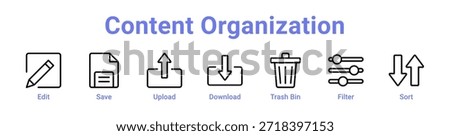 Content Organization icon banner and collection