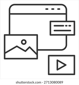 Content Outline Icon Vector Illustration