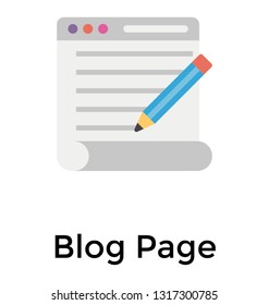 Content page flat icon design, blog page