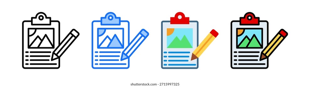 Conjunto de Colección de íconos de Planificación del contenido Estilo múltiple