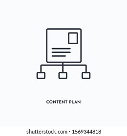 Content plan outline icon. Simple linear element illustration. Isolated line Content plan icon on white background. Thin stroke sign can be used for web, mobile and UI.