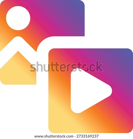 Content Preferences Social Media Flat Gradient Style Vector Icon