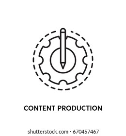 Content Production vector icon, copywriter symbol. Modern, simple flat vector illustration for web site or mobile app