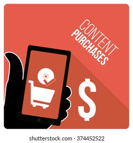 Content purchase design in color background
