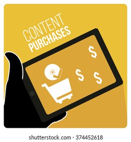 Content purchase design in color background