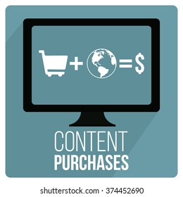 Content purchase design in color background