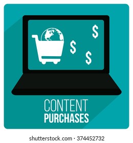 Content purchase design in color background