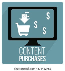 Content purchase design in color background