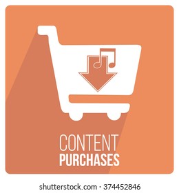 Content purchase design in color background