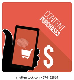 Content purchase design in color background