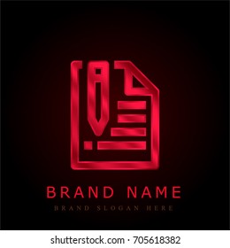 Content red chromium metallic logo