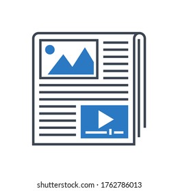 Content Related Vector Glyph Icon. Isolated on White Background. Vector Illustration.