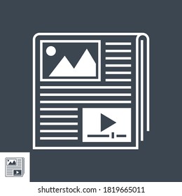 Content Related Vector Glyph Icon. Isolated on Black Background. Vector Illustration.