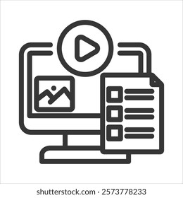 Content Reporting Outline Icon Vector Illustration