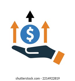 Content Revenue icon. Editable vector logo.