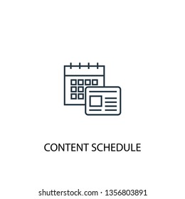 content schedule concept line icon. Simple element illustration. content schedule concept outline symbol design. Can be used for web and mobile UI/UX