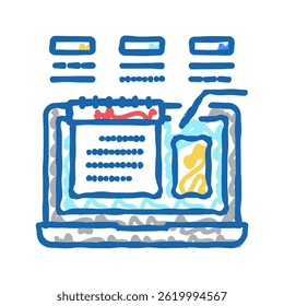 conteúdo cronograma ícone doodle esboçar vetor. sinal de cronograma de conteúdo. símbolo isolado ilustração